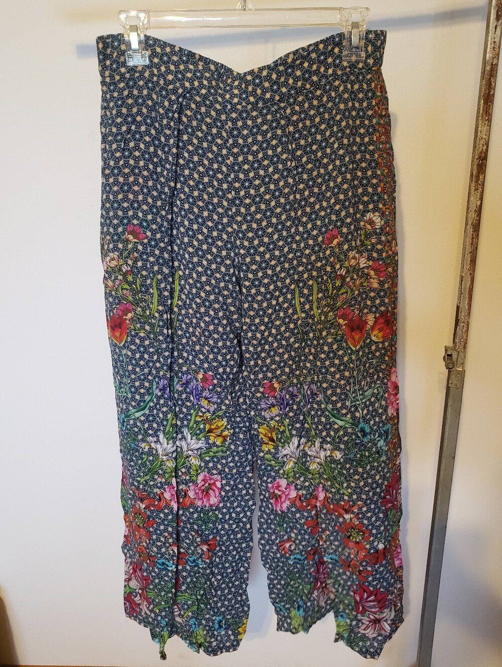 Johnny Was Dolce Dream Wide Leg Split Wrap Pull On Floral Pants Women M